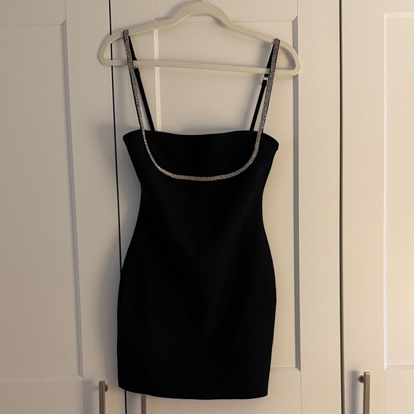 superdown Black Dress with Silver Straps - Picture 5 of 6